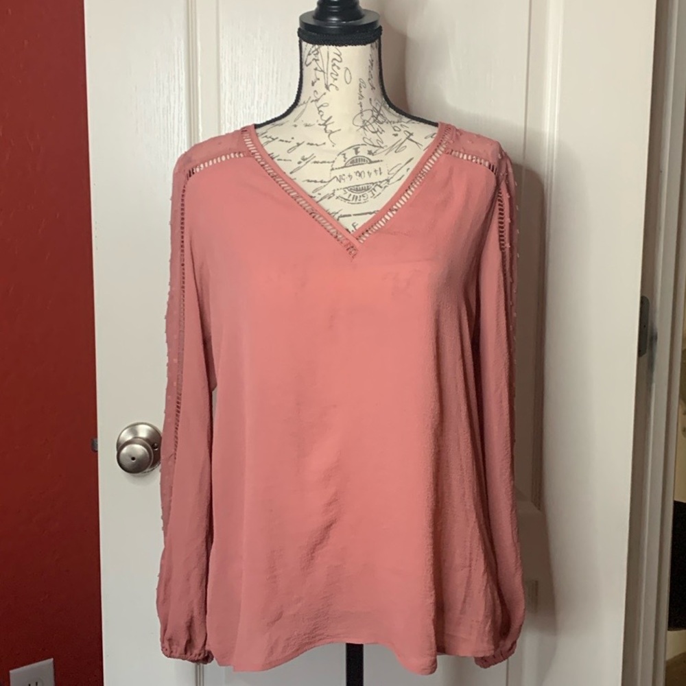 { EXPRESS } Long sleeve V-neck blouse.